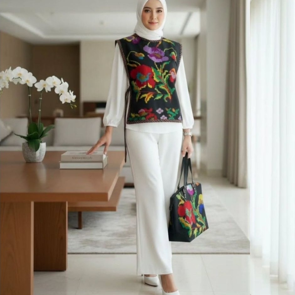 RumahHijab Vest Tenun Lagosi - Outer Tenun - Rompi Tenun
