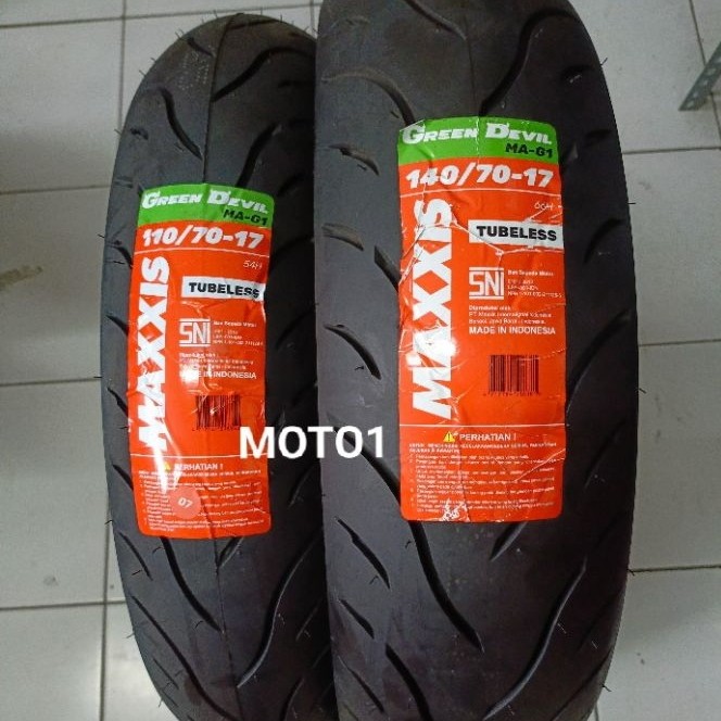 Promo Paket - Ban Maxxis Green Devil 110/70-17 Dan 140/70-17 - Tubeless