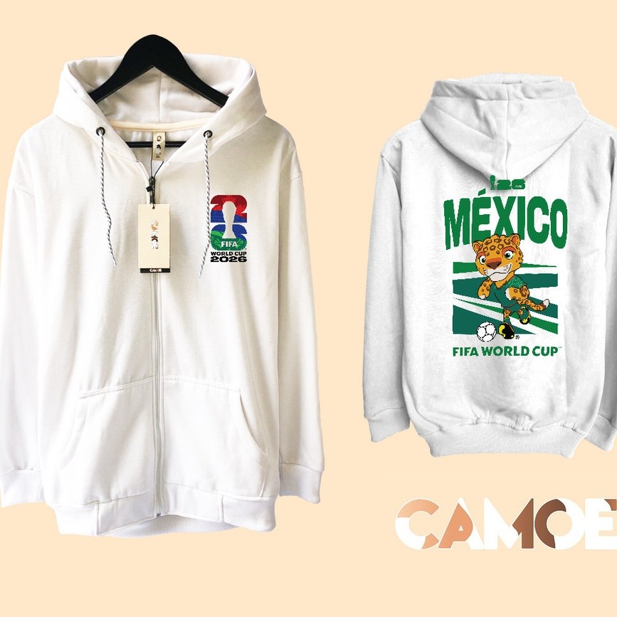 Jaket Hoodie Zipper Zayu Mexico Mascot World Cup 2026 Piala Dunia official Merch