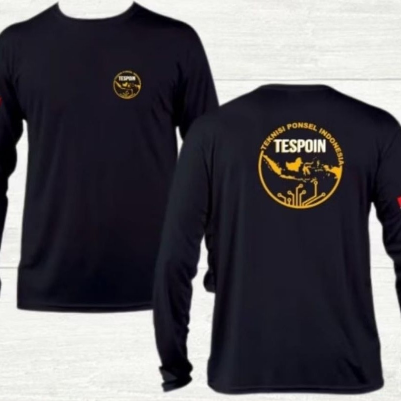KAOS LENGAN PANJANG TESPOIN MOTIF BULAT OREN