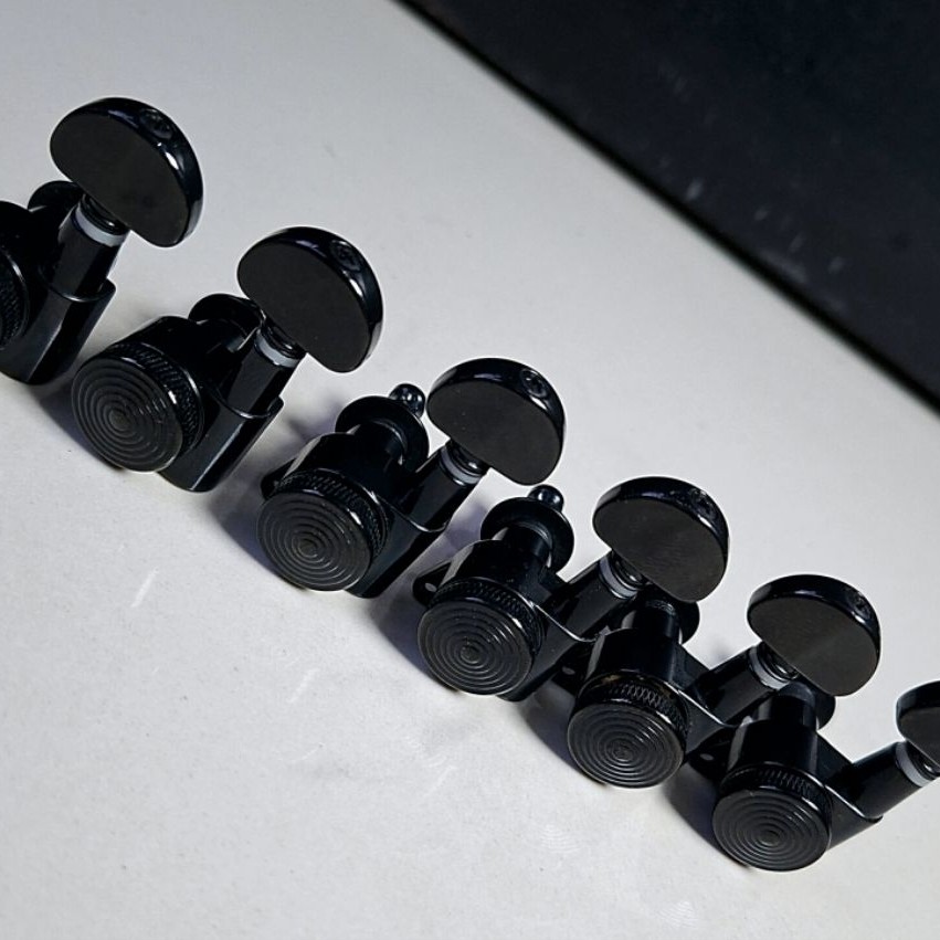 Dryer Gitar Locking tuner Posisi kiri/reverse Hitam