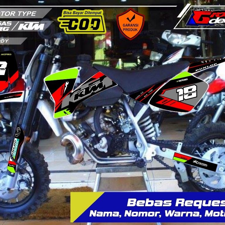 Decal Sticker Trail Mini NRG 50cc Gazgas 50cc TRX 50cc KTM 50cc Full Body Bebas Reques