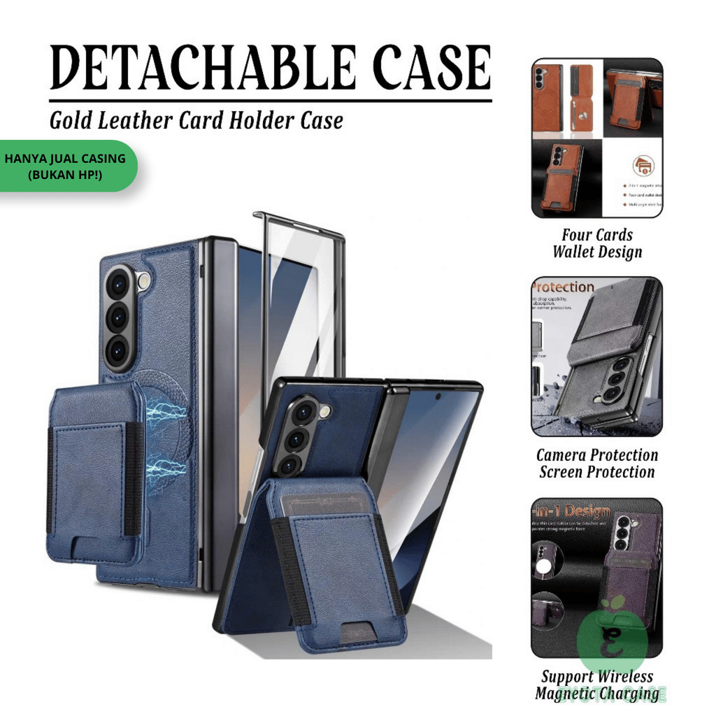 EY-269 CASING DETACHABLE CARD WALLET LEATHER CASE MAGSAFE UNTUK SAMSUNG GALAXY Z FOLD 5 Z FOLD 6 Z F