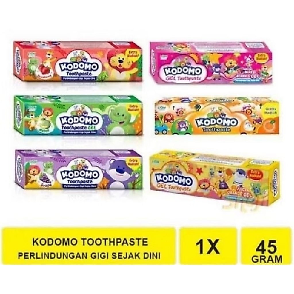 Kodomo Pasta Gigi Anak 45g (Grape / Orange / Strawberry / Melon / BlackCurrant)