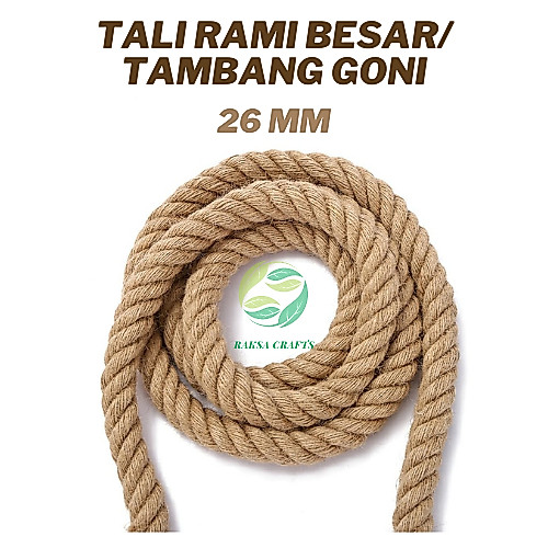 TALI TAMBANG 26mm KUAT TAHAN LAMA / TALI GONI / TARIK TAMBANG / TALI RAMI / TAMBANG GONI / TAMPAR /