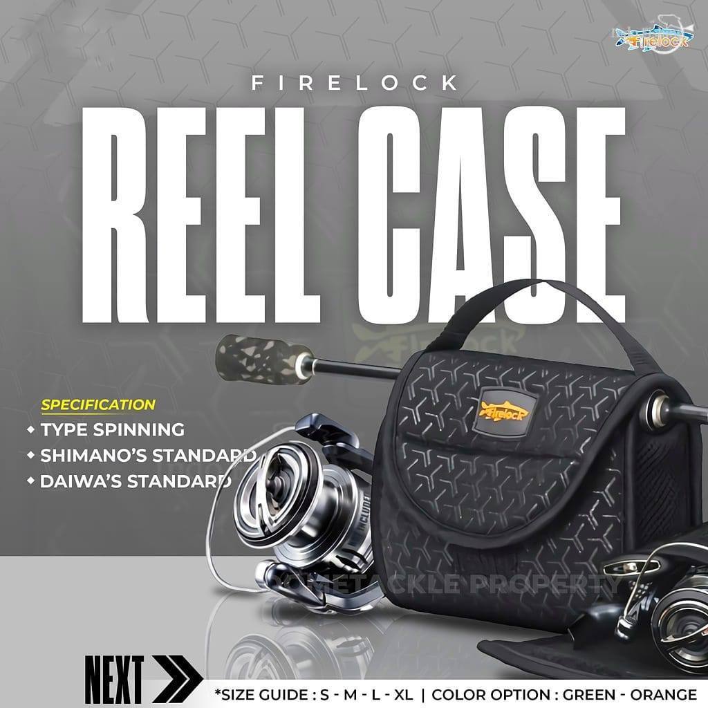Tas Pancing Tempat Reel Spinning  Reelcase Reel Pouch Pembungkus Case Spinning Firelock