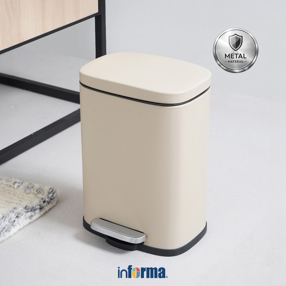 Informa 5 Ltr Milan Tempat Sampah Pedal Soft Close Tong Sampah Wadah Pembuangan Alat Kebersihan Tras