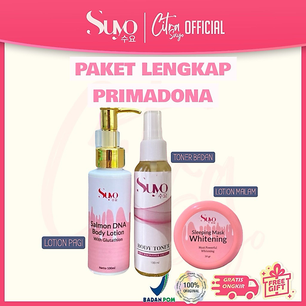 SUYO PRIMADONA SLEEPMASK WHITENING / BIBIT PEMUTIH SUYO PAKETLENGKAP