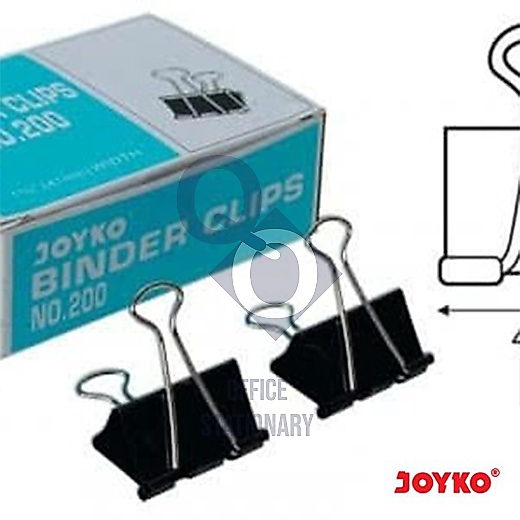 Binder clip 200 joyko / Klip Kertas Hitam 200