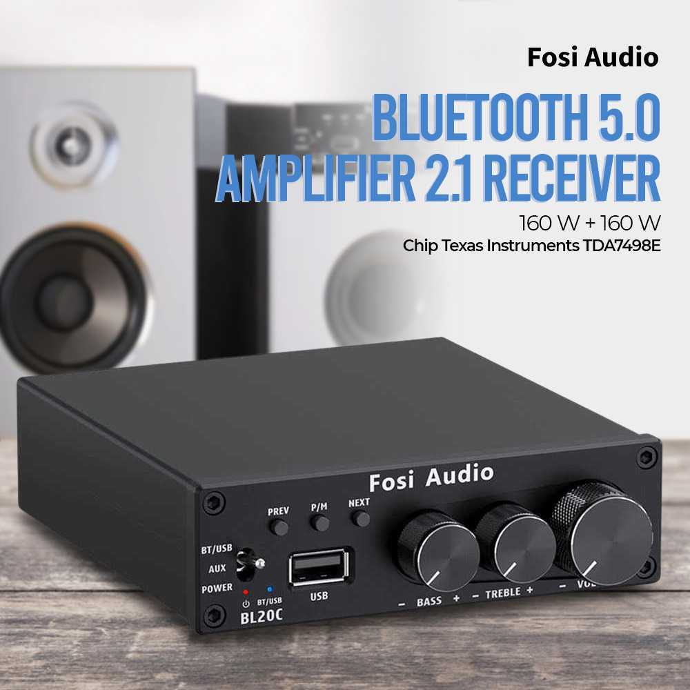 Fosi Audio BL20C Bluetooth Amplifier HiFi Mini Power Amplifier Speaker Pasif Audio Receiver Class D 
