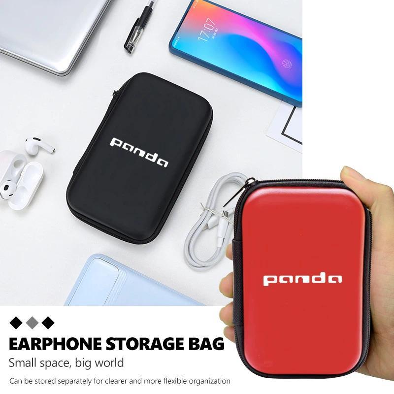 For Fiat Portable Mini Car Earphone Data Cable arger Storage Bag Accessories Bravo Abarth 500 FR Duc