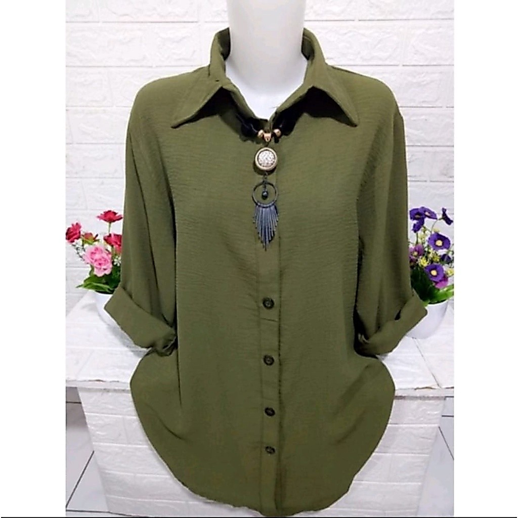 KEMEJA WANITA CRINKLE AIR FLOW PREMIUM TERBARU / ATASAN WANITA KEKINIAN / BAJU WANITA BAHAN CRINKLE 