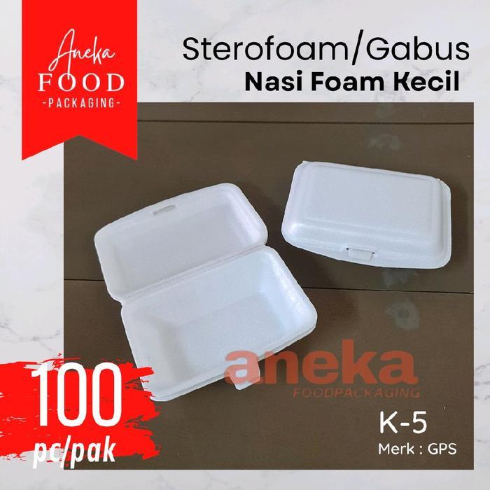 MUMPUNG PROMO 100pc- - Foam GPS K-5 bakmi bubur Styrofoam/sterofoam/gabus nasi kotak makan TERLARIS