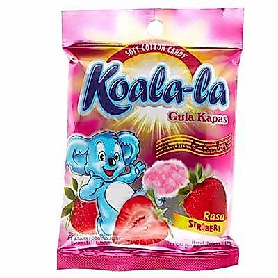KOALA-LA Permen Gula Kapas Stroberi 10 g