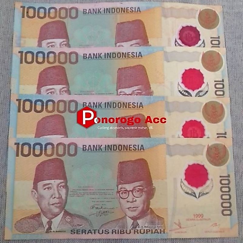 (Item Pilihan) Uang lama 100rb rupiah polymer plastik asli uang kuno gambar sukarno mawar merah