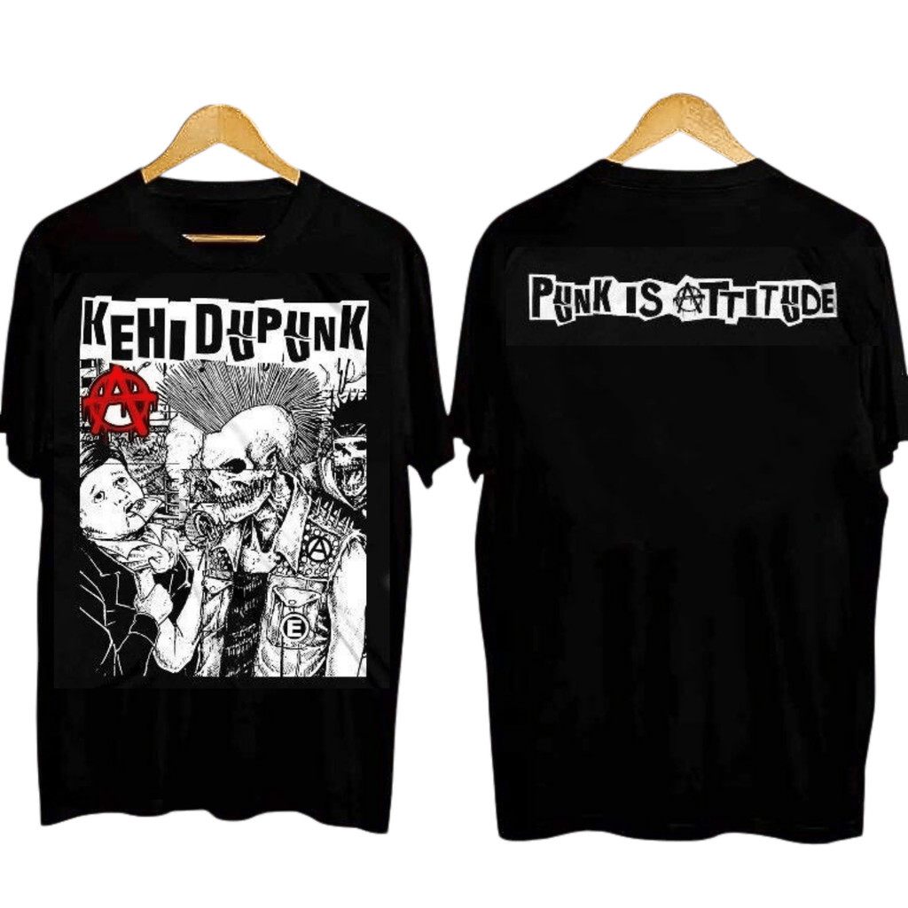 KAOS DISTRO COMBED  - Kaos Kehidupunk Punk Is Attitude - Baju Distro Punk Not Dead  A2825