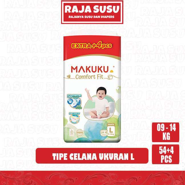 MAKUKU AIR DIAPERS COMFORT FIT PANTS L54+4 - RAJA SUSU