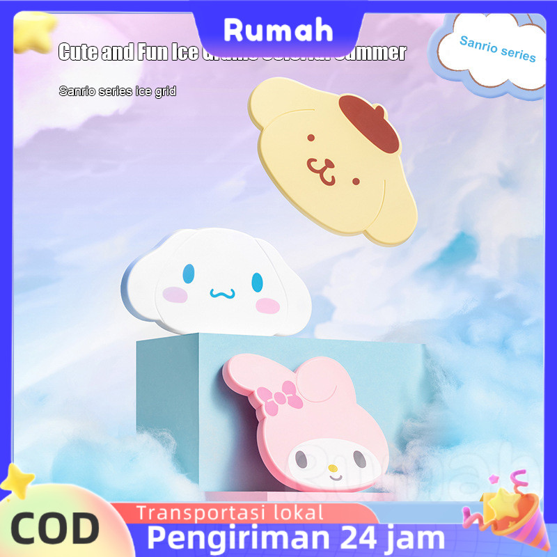 Cetakan Pembuat Es Melody Ice Box Mini Lucu dengan Kisi-kisi Es Kartun Seri Sanrio