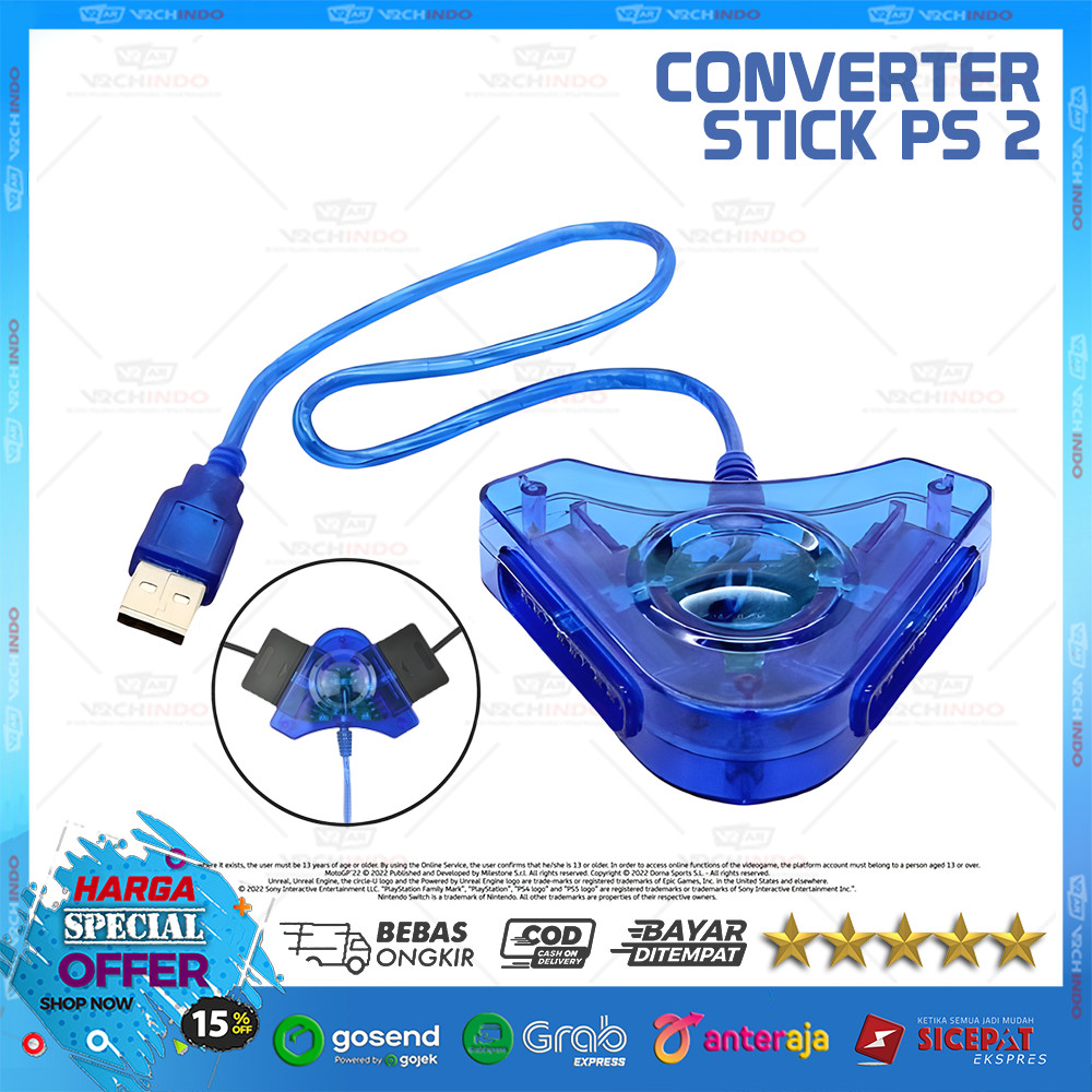 Converter Gamepad Controller Stik PS2 Ke USB PS3 / Connector Joystik PS ke USB PC & Laptop 