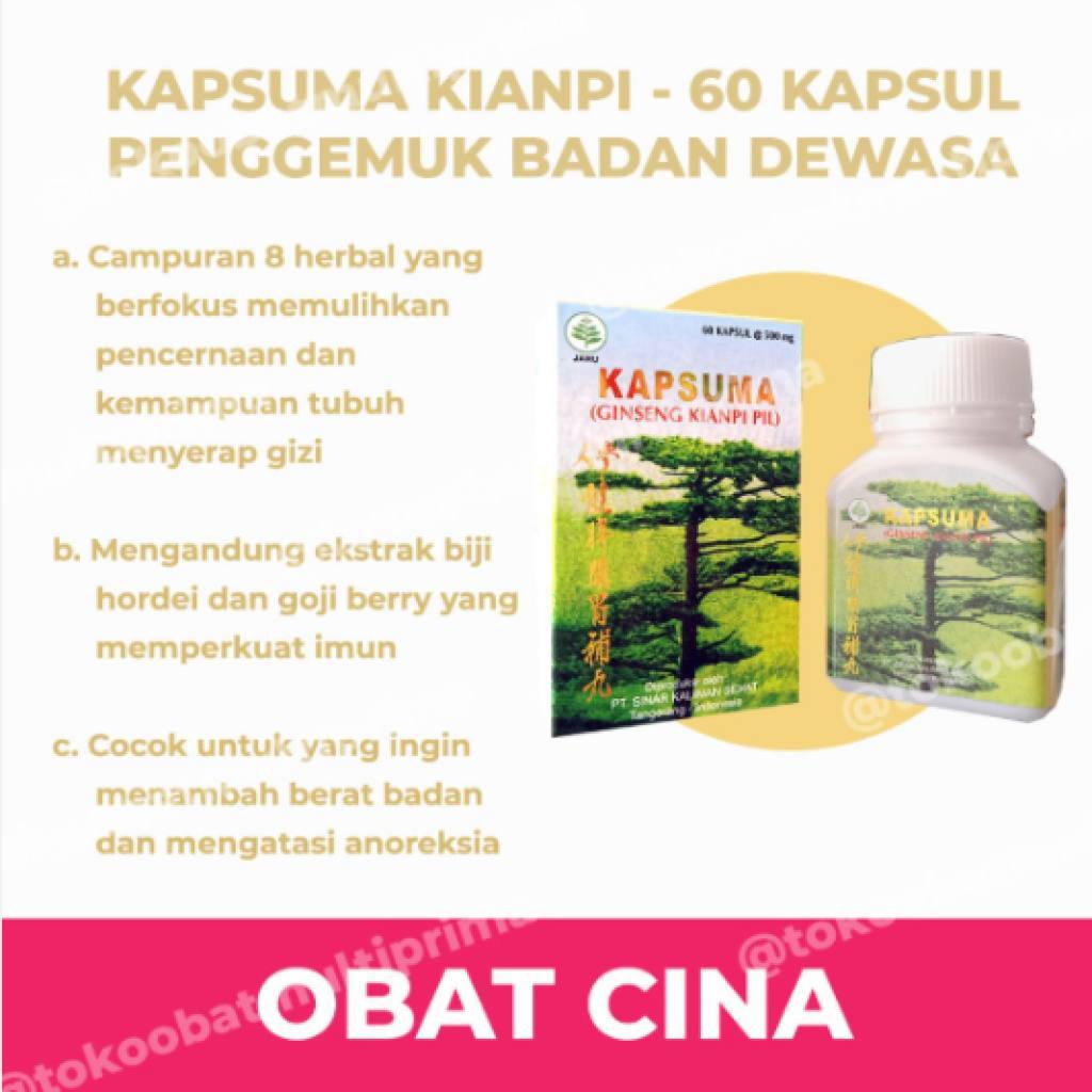 \\\ ORIGINAL HERBAL GINSENG KIANPI SALE PROMO Kapsuma Ginseng Kianpi Pil - Penambah Nafsu Makan dan 