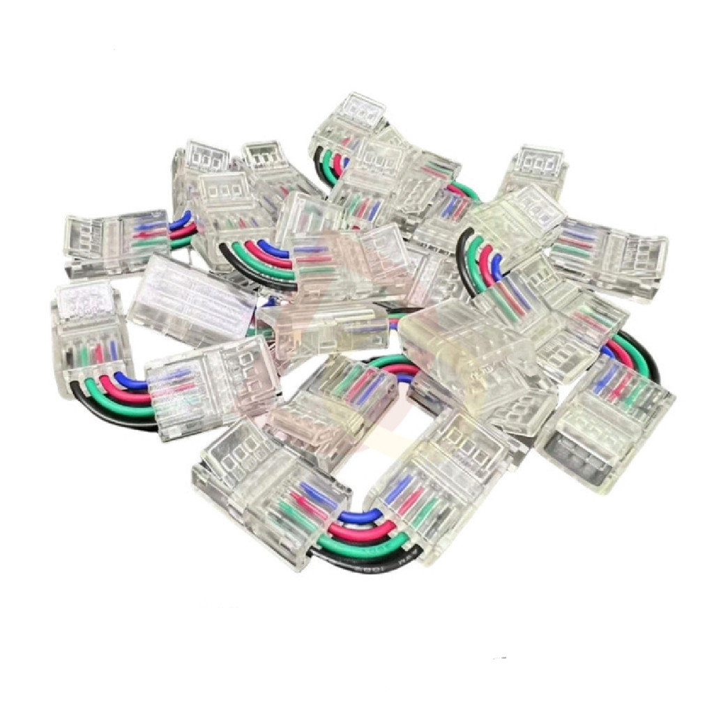 Konektor sambungan RGB10mm LED Strip 4 pin Sambungan led Strip ke Kabel RGB 2835/5050 OAP