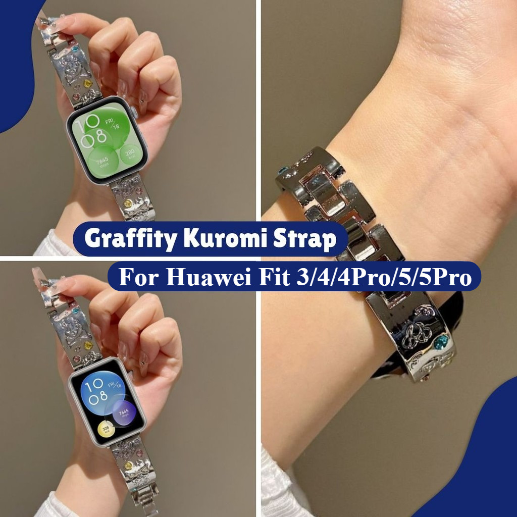 Graffity Kuromi Strap For Huawei Watch Fit 1 Huawei Watch Fit 2 Huawei Watch Fit 3 Huawei Watch Fit 