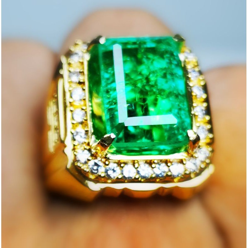 Cincin  Permata Zambrud Colombia Asli Chatam