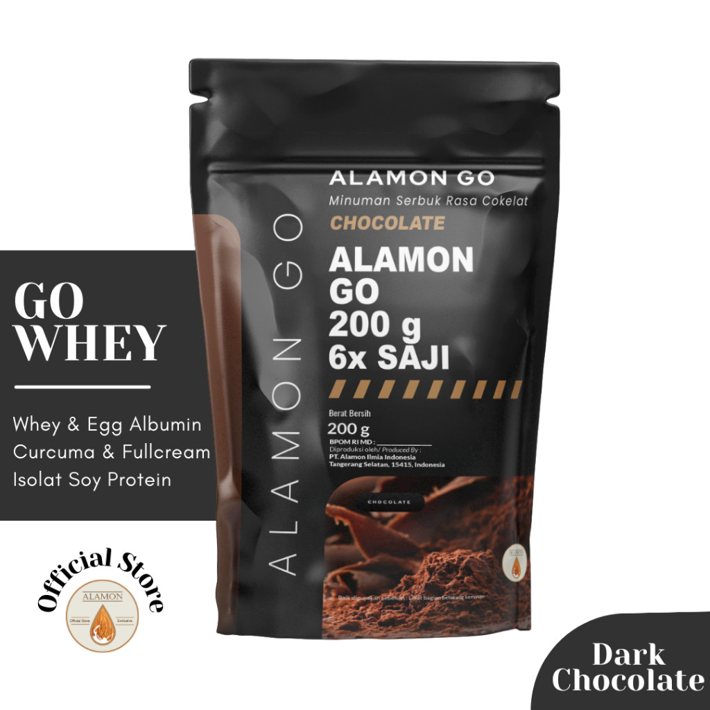BM - Protein Source Drink - Alamon GO 200gr - with Whey Protein Concentrate, Isolated Soy Protein, E
