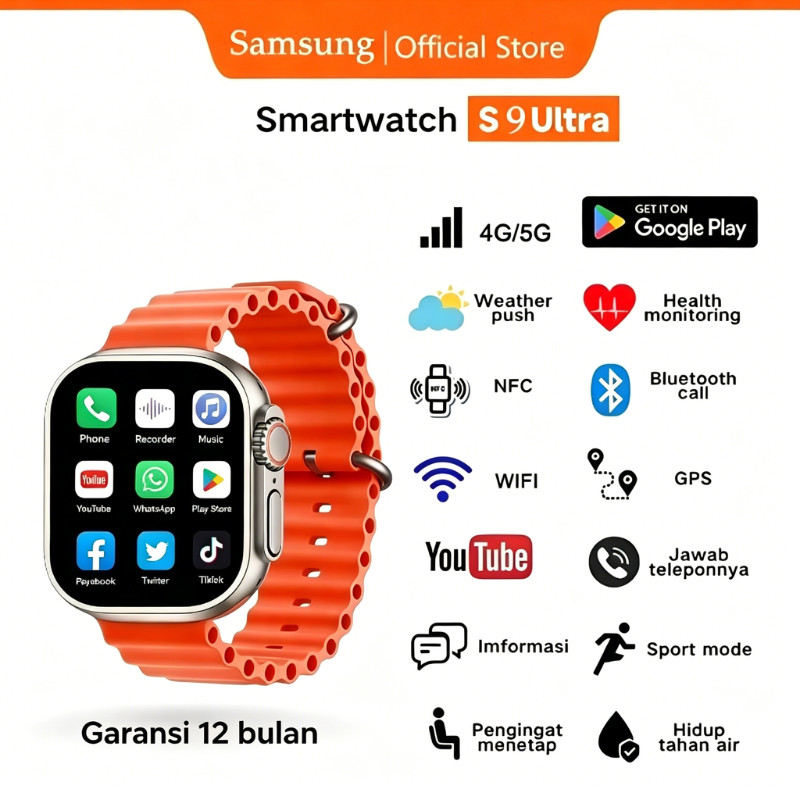 Samsung smartwatch 9 Ultra 8GB RAM+256GB ROM Smart Watch  For Android IOS Store GPS Lady's watch Blu