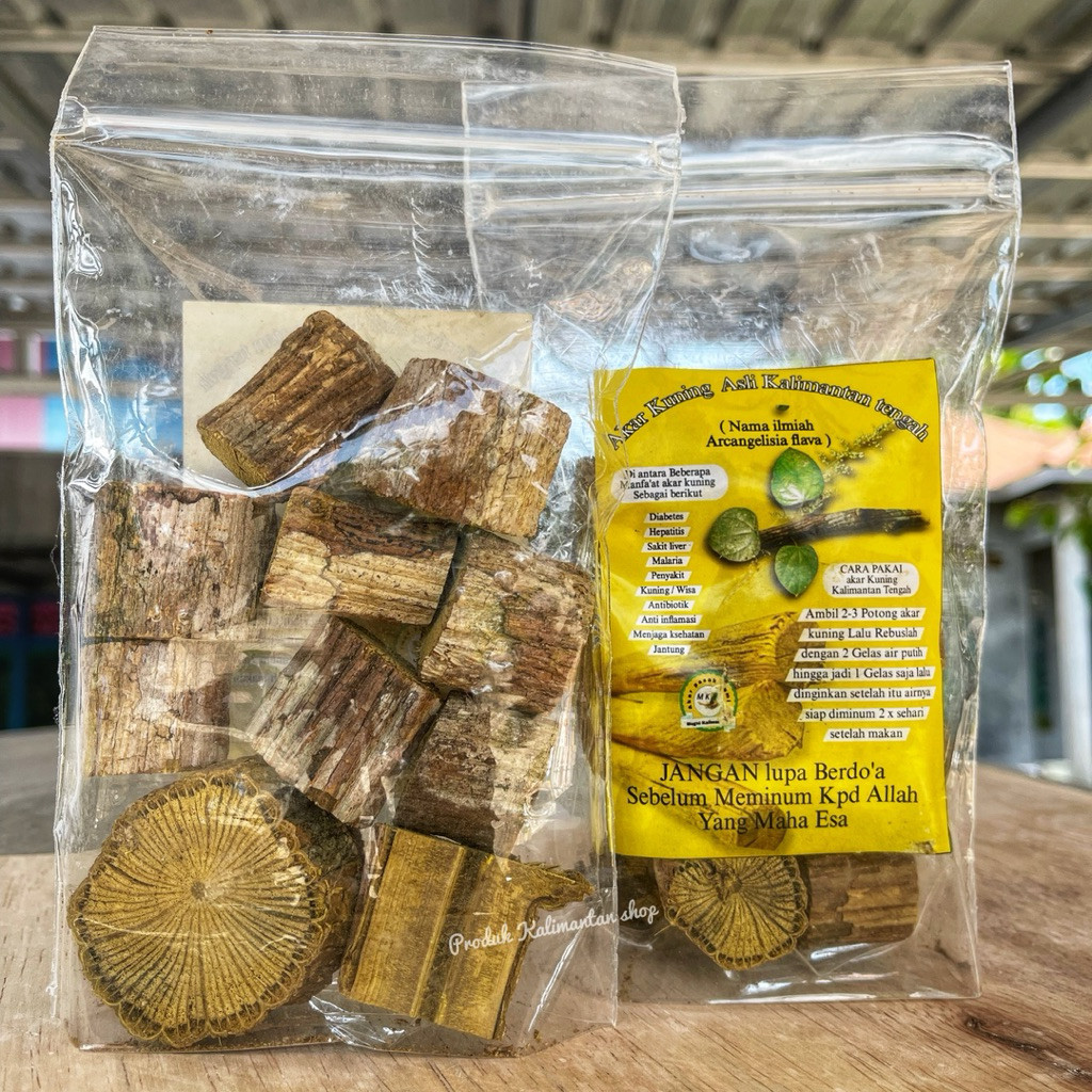 Happyshop TERBATAS Akar Kayu Kuning Kalimantan Akar Kuning Akar Bajakah Kuning 100g NEW