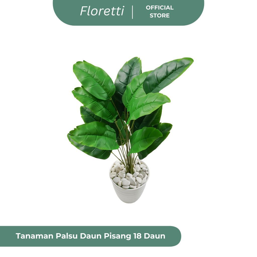 PROMOFloretti Pohon Daun Pisang 18 Daun Cabang Artificial Tanaman PalsuTERLARIS