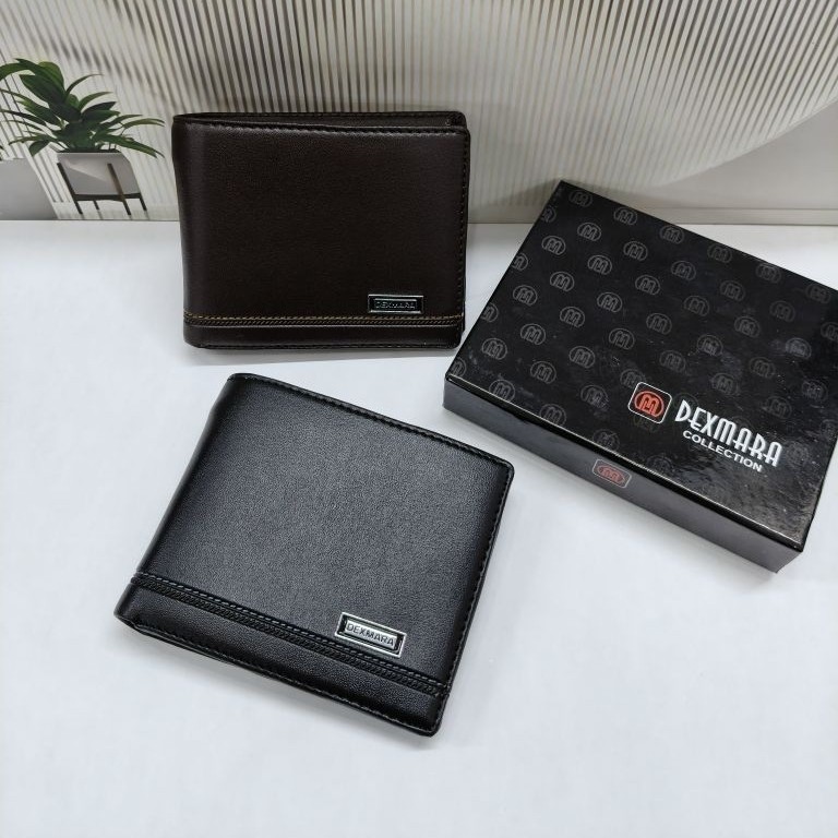 DEXMARA Dompet Pria Free Box | Resleting Dalam Bahan Kulit Sintetis PVC