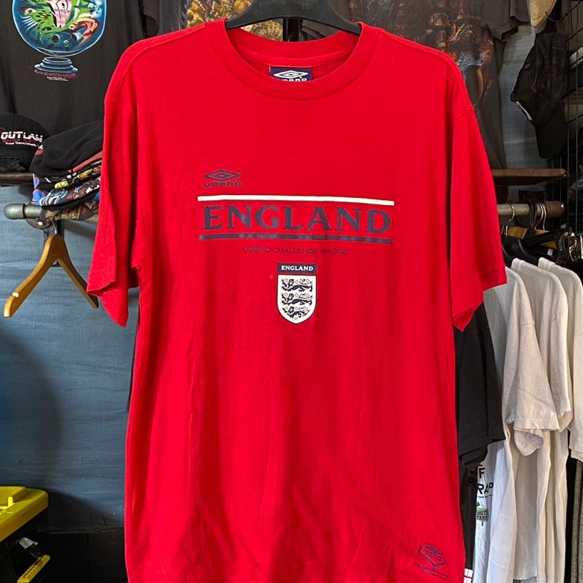 Kaos Vintage Umbro Timnas England Inggris  vs Cameroon Football 2002 second bekas