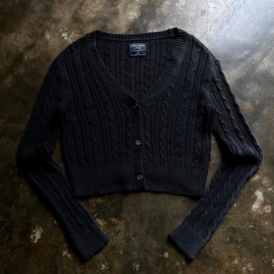 Y2k ABERCROMBIE CROP TOP CABLE KNIT WOMEN OUTER