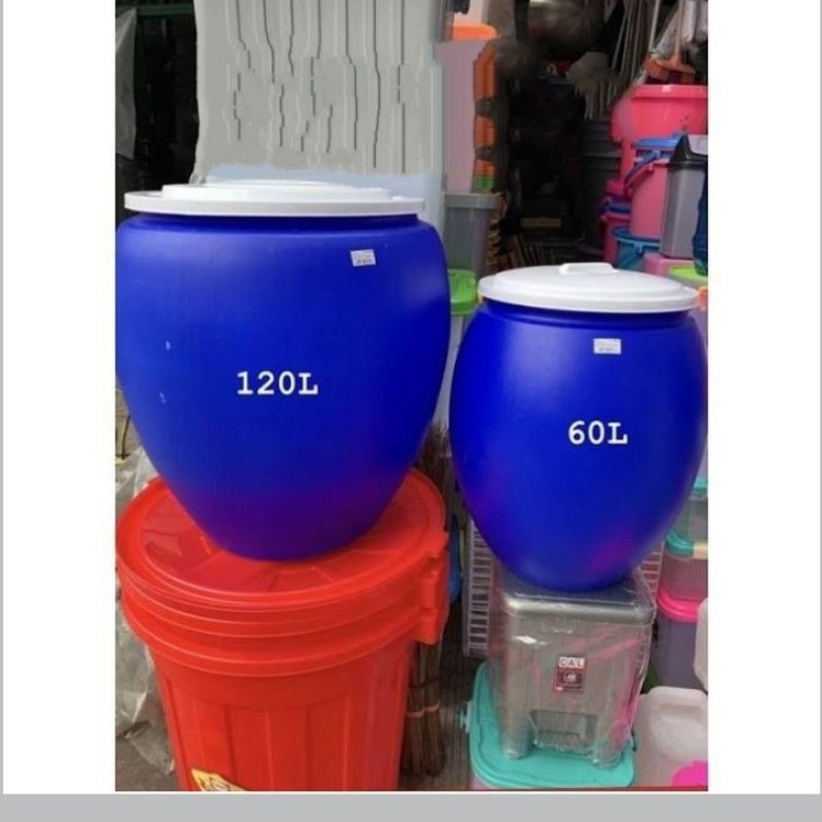 GENTONG AIR BIRU 120 LITER GREEN LEAF/TONG AIR TUTUP 120 LITER GENTONG
