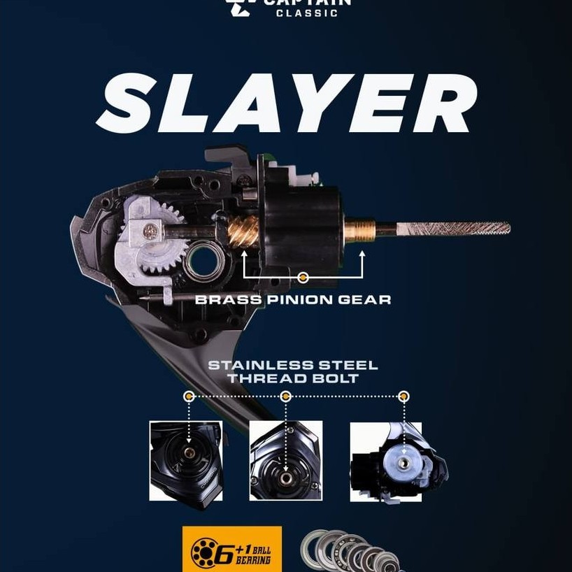 Reel Pancing CAPTAIN SLAYER 2000 - 6000 (6+1 Seal Bearing) Power Handle Murah