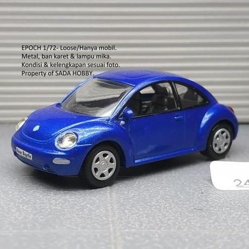 DIECAST MINIATUR EPOCH 1/72 VOLKSWAGEN VW NEW BEETLE BIRU UNIT ONLY CADATOYS
