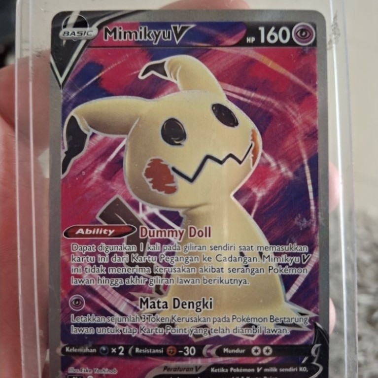 Kartu pokemon mimikyu v sr langka rare original holo kondisi mulus no dent siapa cepat dia dapat