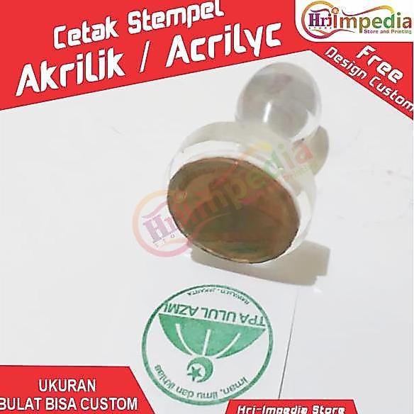 Cetak Stempel Akrilik Bulat Cetak Stempel Gagang Acrylic Bentuk Bulat
