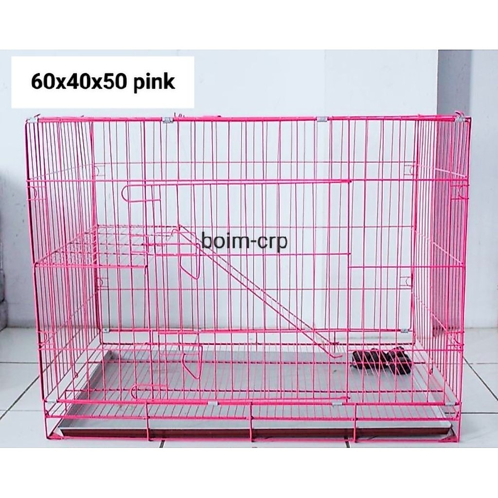 Kandang kucing pink size L
