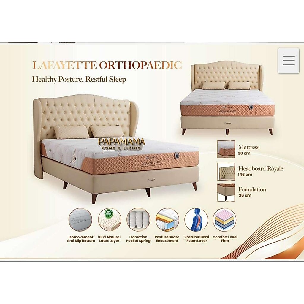 Set Springbed Modis Lafayette Orthopedic - Only Matras Modis UK.180x200cm