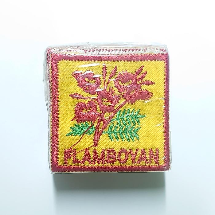 Badge Regu Flamboyan Pramuka Bordir Premium Jahit Tempel Warna Merah