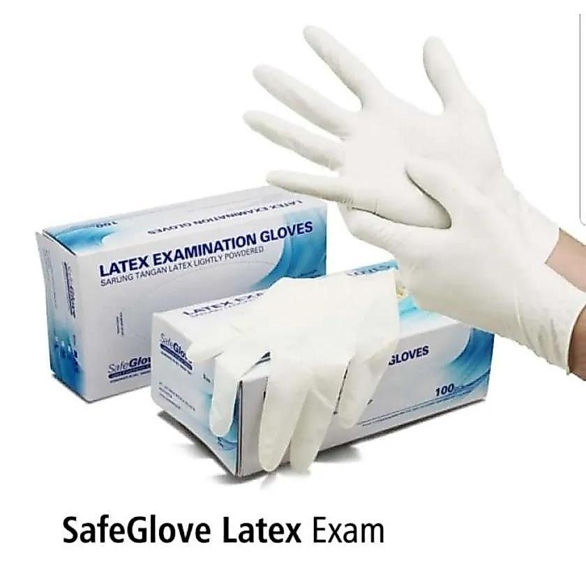 Sarung Tangan Latex SAFEGLOVE EXAM. Latex Examination Gloves SAFE GLOVE. Hand Scoon Non Steril SAFEG