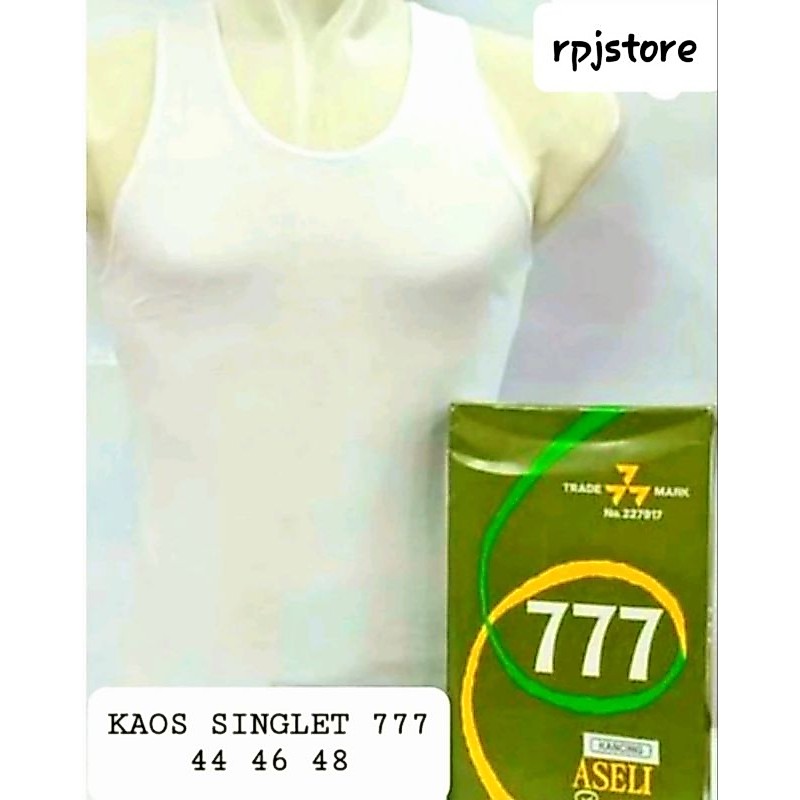 KAOS SINGLET 777 44 46 48 PUTIH KATUN