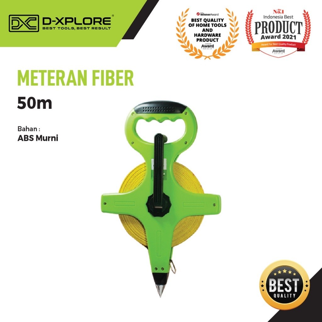 Terbaru D-XPLORE METERAN ROLL / METERAN TANCAP TANAH / METERAN GULUNG FIBER  30M 50M 100M MEASURING 