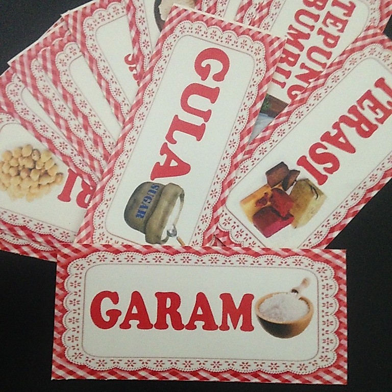 ISI 15 MERAH-STIKER BUMBU | PAKET LABEL BUMBU | LABEL BUMBU |   STIKER BUMBU DAPUR