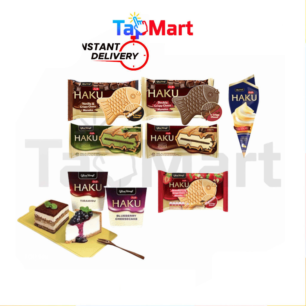 TapMart - Glico Wings HAKU Monaka | Double Choco | Blueberry Cheese Cake | Tiramisu Ice Cream Es Kri