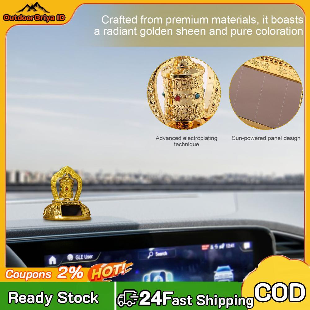 Tibetan Buddhist Prayer Wheel Revolving/Rotating Auto Internal Safety Symbol Decor Golden Cylindrica