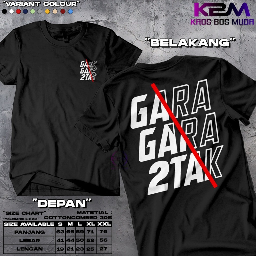 T-Shirt Kaos Gara Gara 2 Tak | Kaos Gara Gara 2 Tak Hobi Ninja SS R 150 Ninja RR Fizr Rxking Satria 