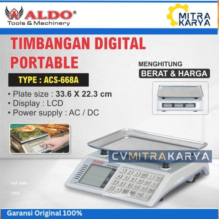 TIMBANGAN DIGITAL PORTABLE TYPE : ACS-668A MERK ORIS Timbangan Digital Meja Price Computing Scale Ti